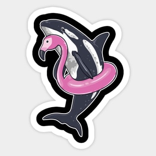 Beach Summer Pool Party Men Women Kids Funny Orca Flamingo Sticker